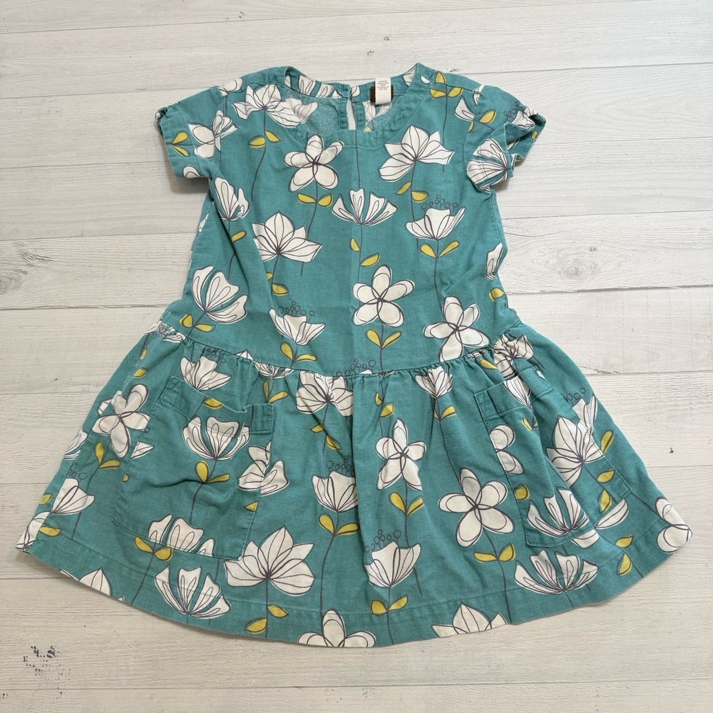 Tea collection‎ girls teal blue floral dress size 4